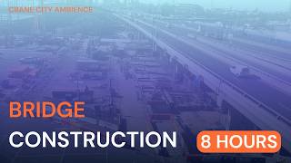 Bridge Construction Ambience | Pile Driving Over Water | 8 Hours