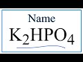 Polyatomic Ions and K2HPO4 Concepts