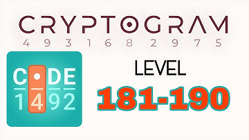 Cryptogram Letters and Numbers 181 182 183 184 185 186 187 188 189 190