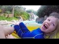 Water park fun for kids with spelling  water slides rafts pools  educational for children