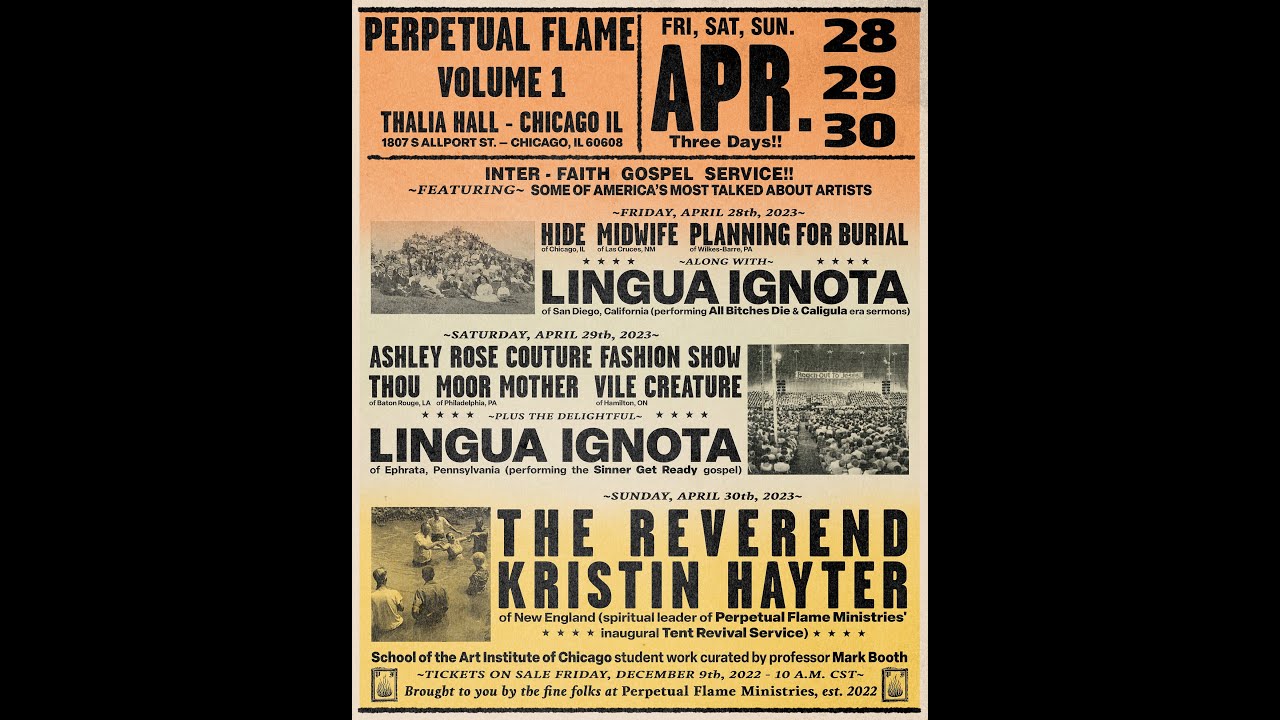 Lingua Ignota @Thalia Hall 04/28/2023 Perpetual Flame Vol 1