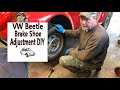 VW Beetle - Super Beetle Proper Drum Brake Adjustment!  👍🏻 DIY!