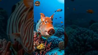 Animal transformation | Pig clownfish #animalshorts #animals #clownfish #pig screenshot 4