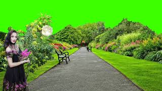 Biutuful garden green screen video background chorma key HD quality