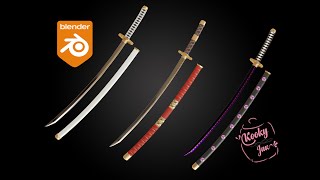 Roronoa Zoro Katanas |One Piece| Blender Timelapse