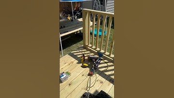 Rails are going up #youtubeshorts #homeimprovement #homerepair #deck #subscribe