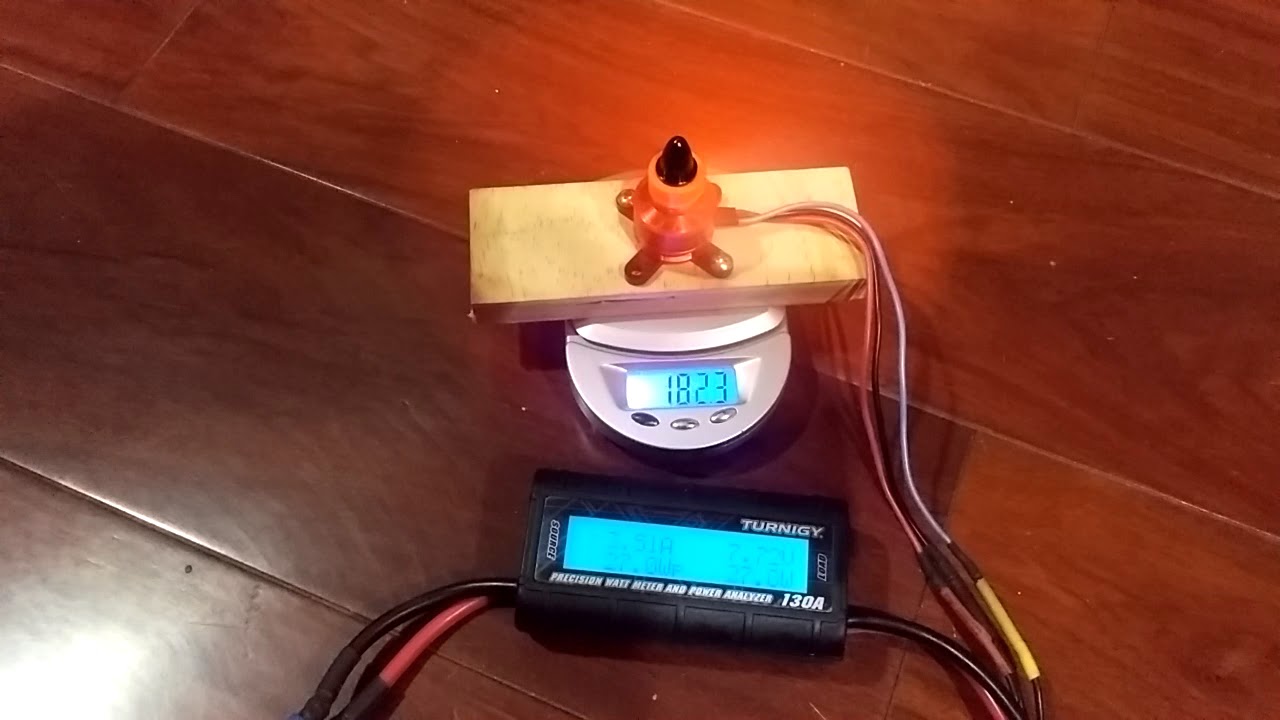 DYS BE1806 2300kv + 6045 + 2S 550mAh + ESC 12A test 2