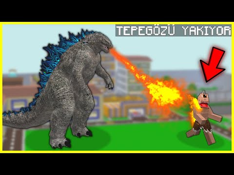 GODZİLLA ŞEHRE SALDIRIYOR TEPEGÖZÜ YAKIYOR! 😱 - Minecraft