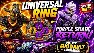 Purple Shade Bundle Return 😍 Next Universal Ring Event | Evo Vault Event Free Free Fire