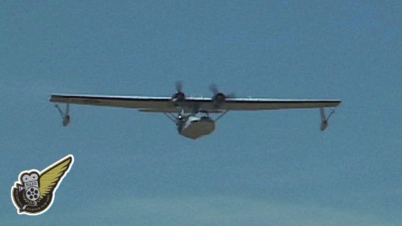 Catalina PBY-5a Flying Boat Fly-bys & Landing - YouTube