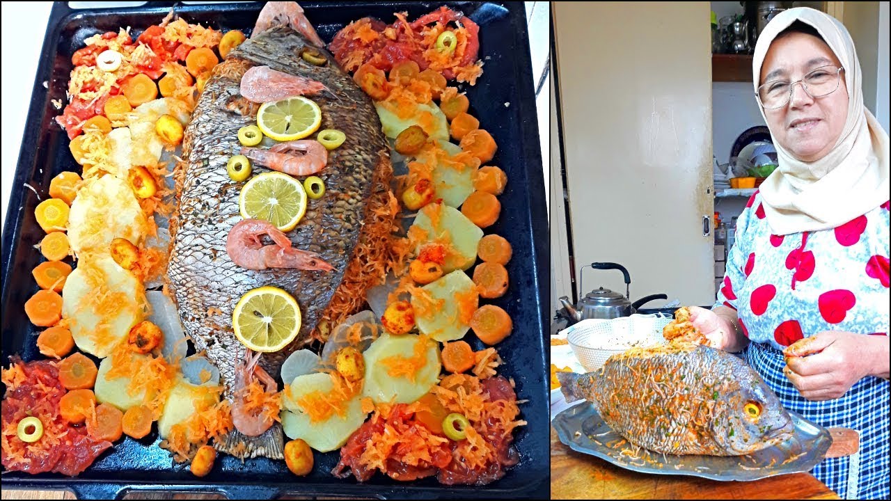 حوتة معمرة في الفرن صحية ولذيذة جدا من يد الحاجة فاطمة