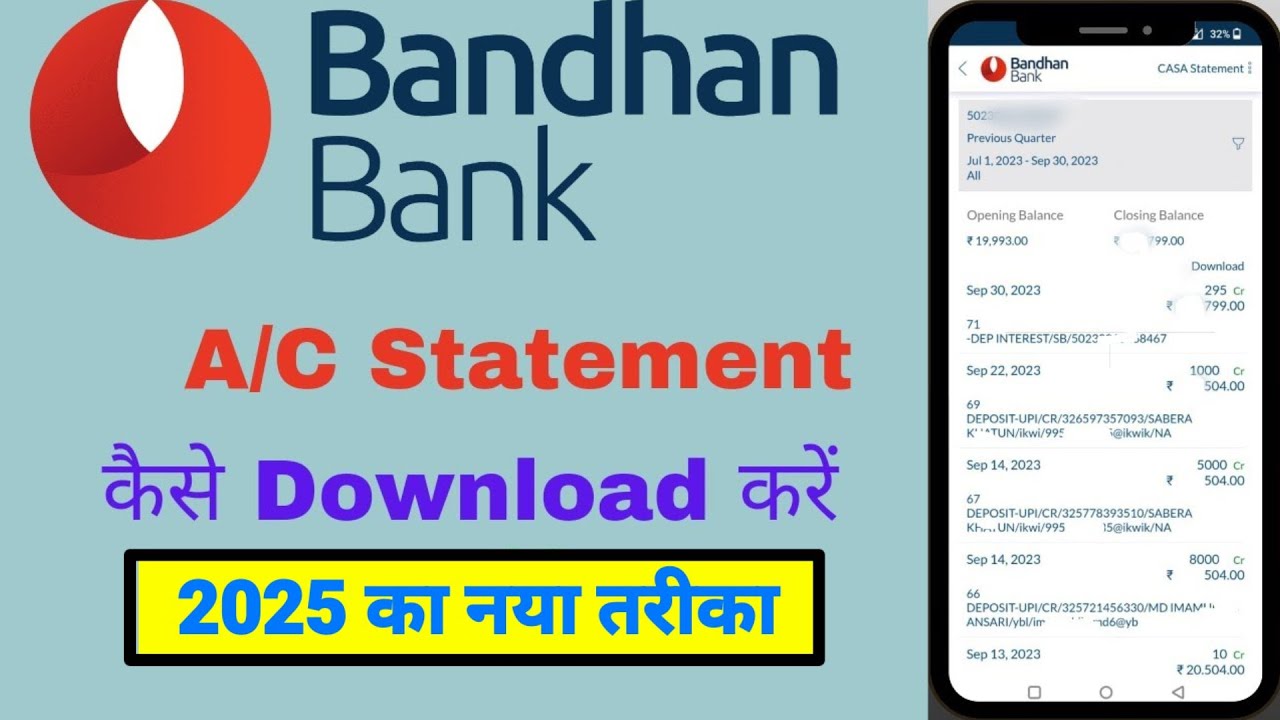 Bandhan bank ka statement kaise nikale || How to download bandhan bank statement