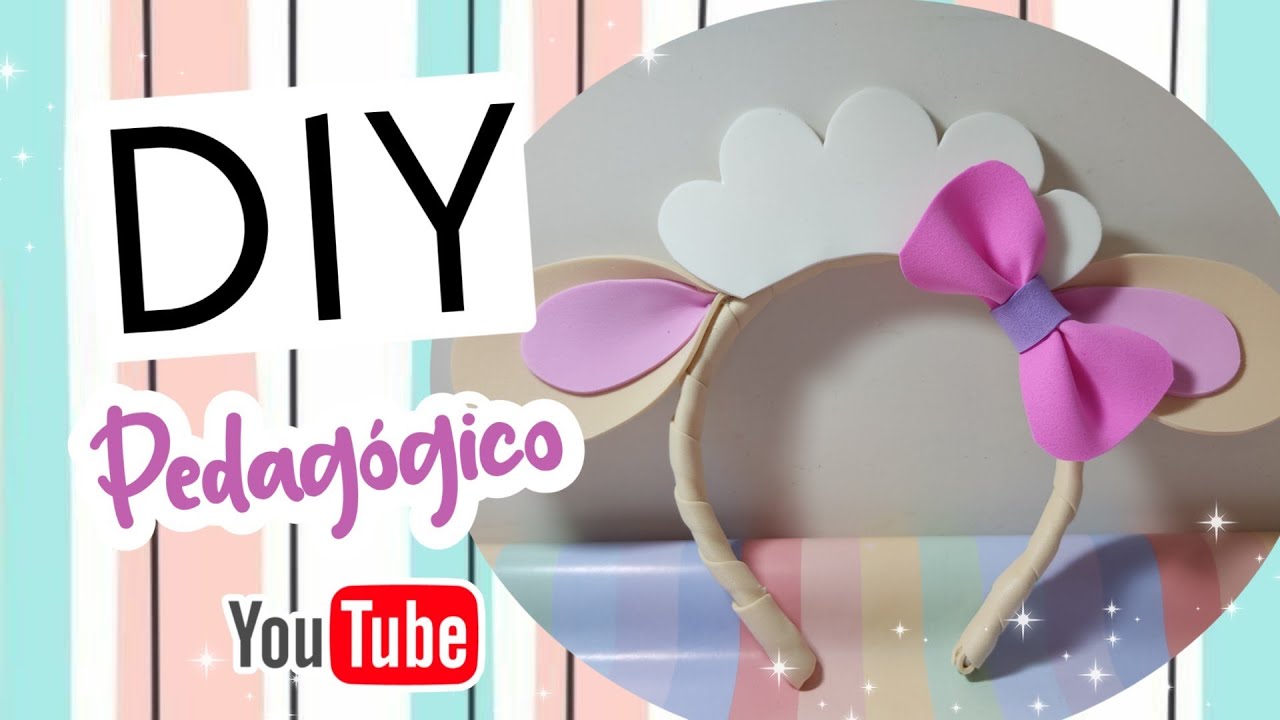 🐑💗 Como fazer tiara de ovelhinha em EVA - Diy Pedagógico 💗🐑
