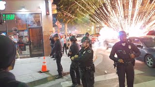 Protests Grow Violent, Demonstrators Shoot Fireworks At LAPD | Los Angeles