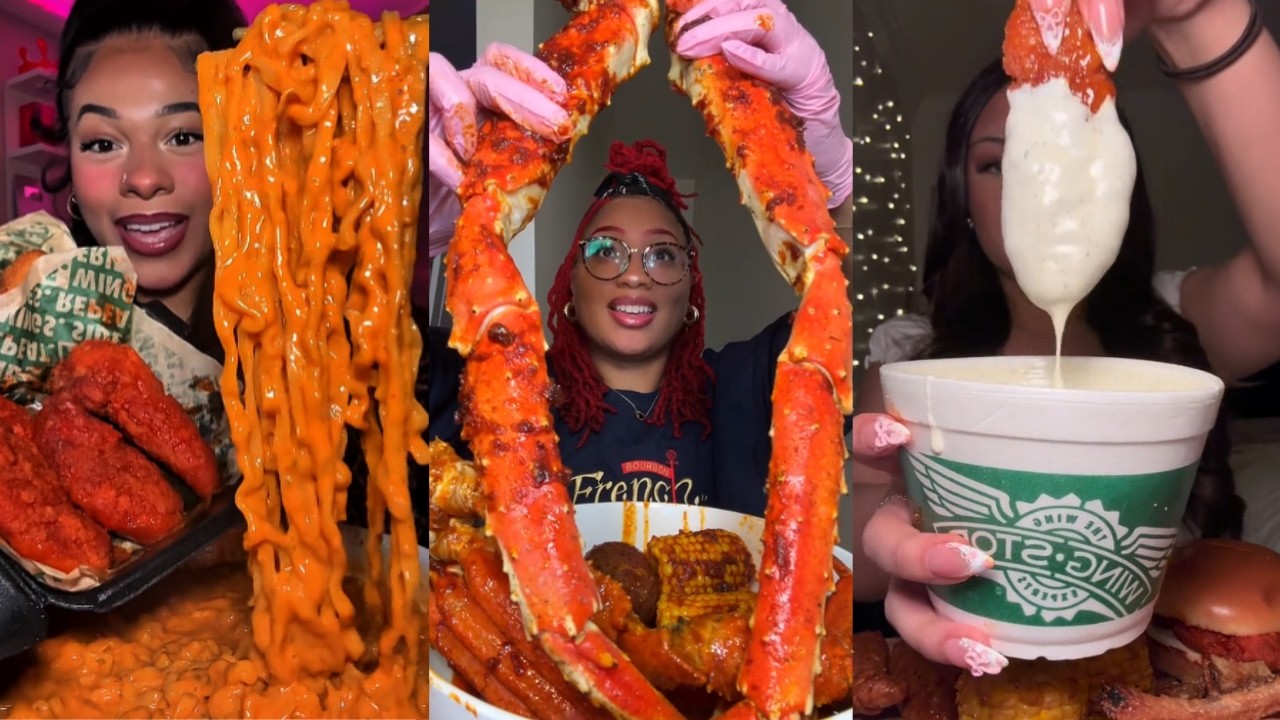 TIKTOK Mukbang Compilation🍗| Seafood, Dave's Hot Chicken, Wingstop, Taco Bell, Buldak & More!