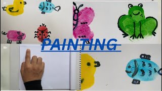 CRAFT AND FUN- Easy Fingerprint Drawing Animals || Thumbprint drawing || Fingerprint art 🎨.
