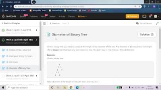 Day 11 of Leetcode's 30 Days April challenge. Diameter of Binary Tree