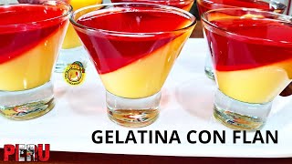 Gelatina con Flan Solo 3 Ingredientes Sin Huevo para Venta ó Fiesta Delicias Cusqueñas Perú