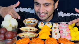 2 KG ❤️Rasgulla, Kala Jamun, Kheer, Jalebi , Malai Sandwich | Indian Sweets Eating Challenge