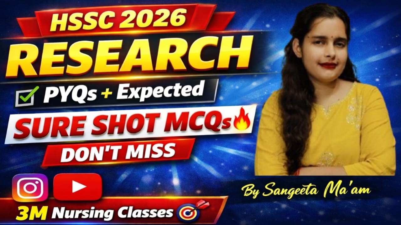Research Sure Shot MCQs for HSSC 2026 | Score Booster | Most Important Session 💯🔥| By Sangeeta Mam