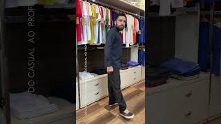 CAMISA MASCULINA TRADICIONAL MANGA LONGA BOLSO CHAPADO OXFORDINE PRETO