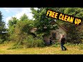 I DESTROYED my CHAINSAW on this INSANE FREE yard CLEAN UP! - I FOUND a HOUSE in THIS OVERGROWN LAWN