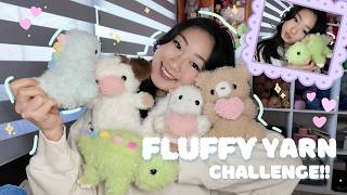 FLUFFY YARN challenge 🐰🧶 hard edition?! | crochet challenge