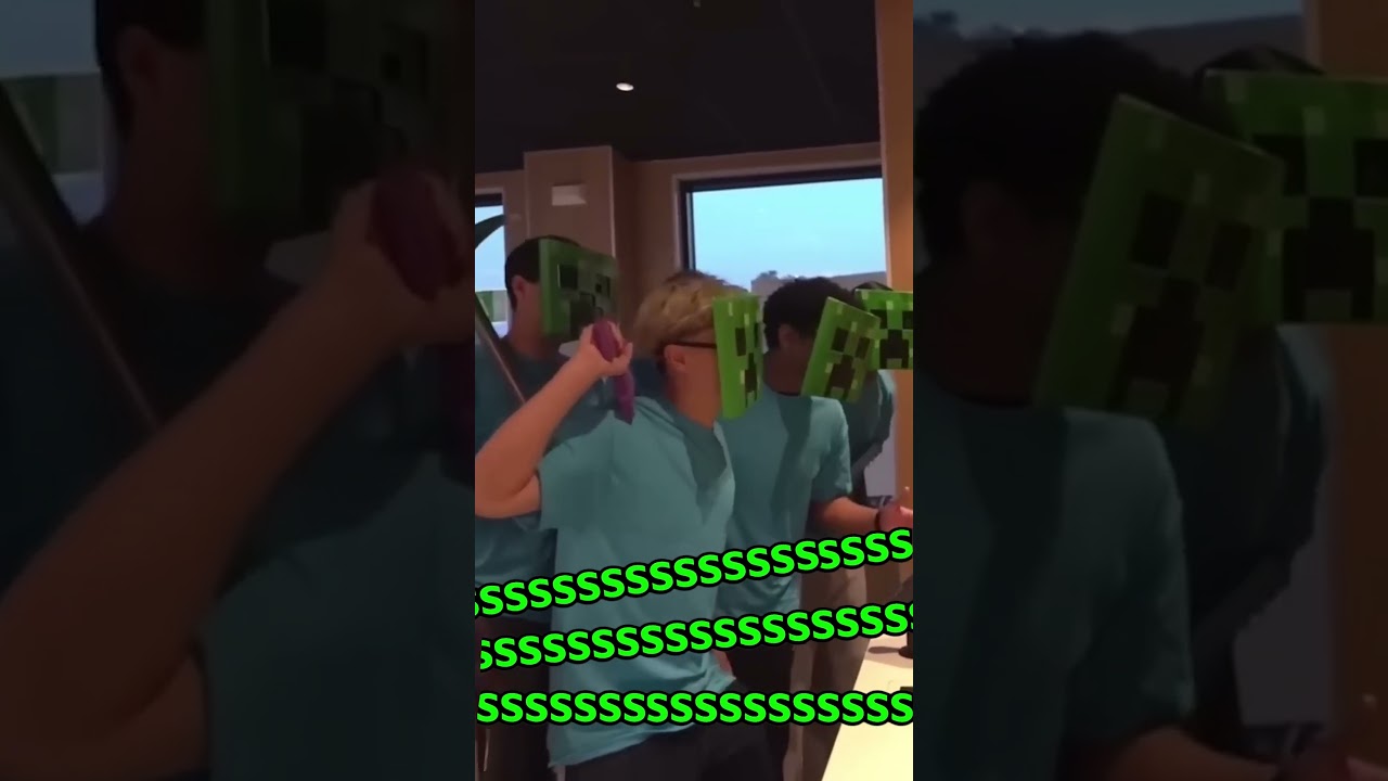 Jason orders a minecraft meal in a full creeper costume
