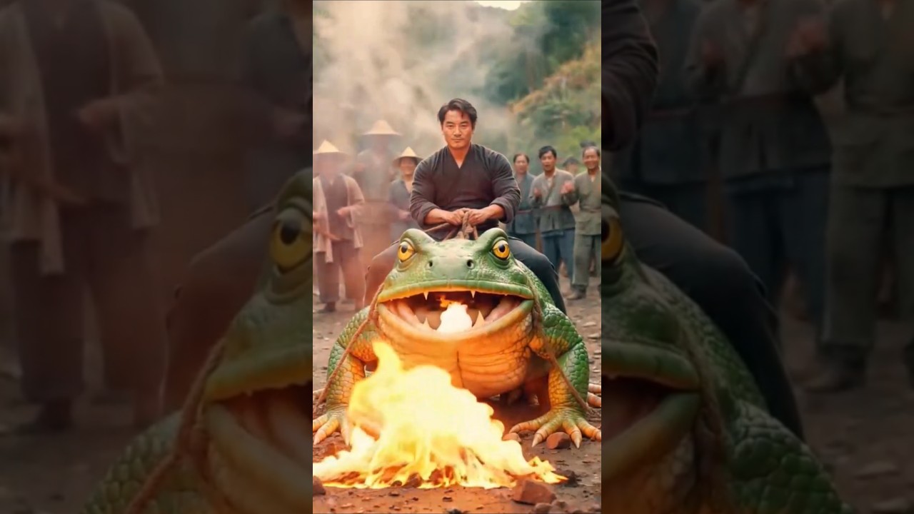 How big the frog entered the village 