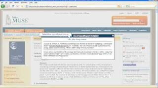 How to Cite Articles Found in Project Muse
