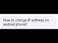 How to change IP address on Android phone? | Paano magpalit ng IP address sa Android Phone?