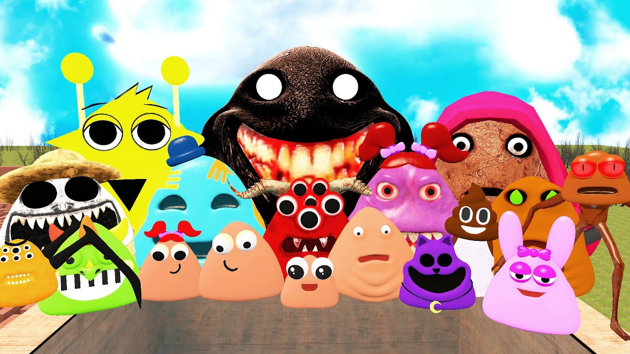 😱SPARTAN KICKING POU BOU FAMILY FROM BOU'S REVENGE Of POU and SPRUNKI POU in BIG MAZE Garry's Mod!