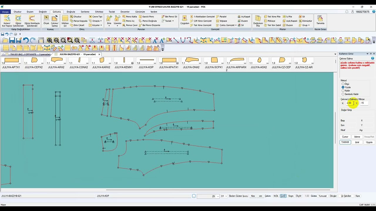 GERBER PDS EKRANDA  KALIBA ÇEKME VERME 