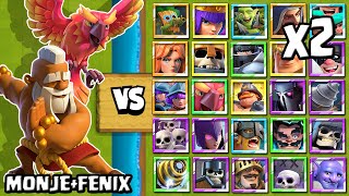 MONK + PHOENIX vs ALL CARDS x2 | NEW CARDS | CLASH ROYALE OLYMPICS