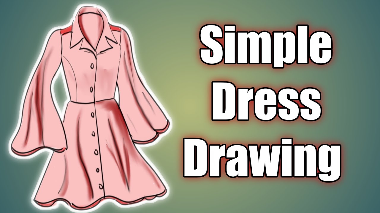 Simple Dress drawing step by step / Fashion illustration drawing ...