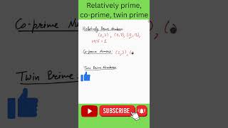 relatively prime, coprime and twin prime #shorts #shortsfeed