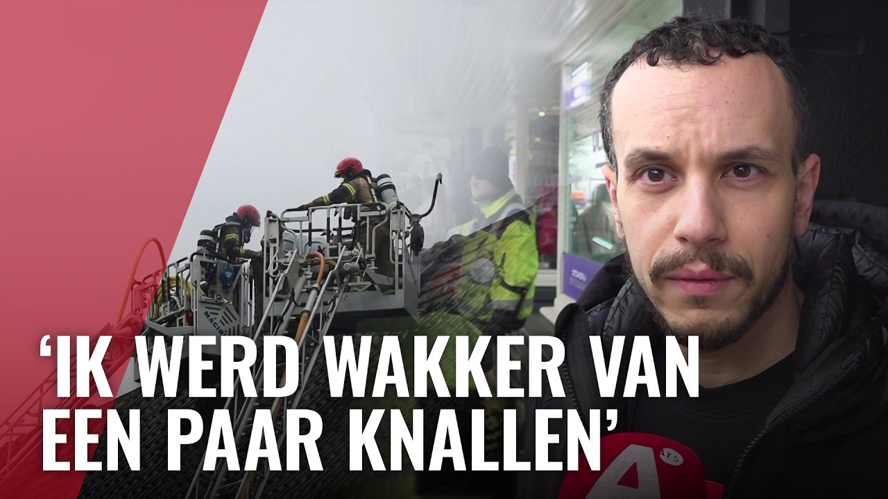 Grote brand op dak woningen Willem de Zwijgerlaan