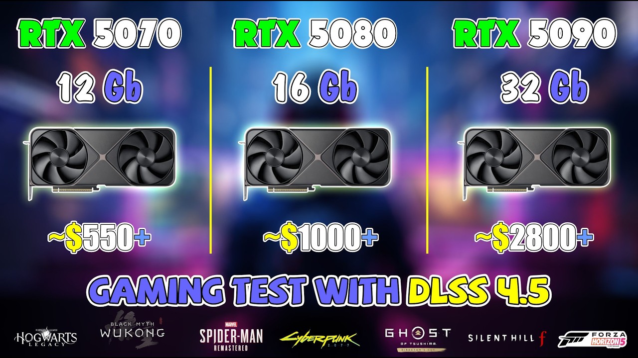 RTX 5090 vs RTX 5080 vs RTX 5070 Game Test: The Power of DLSS 4.5