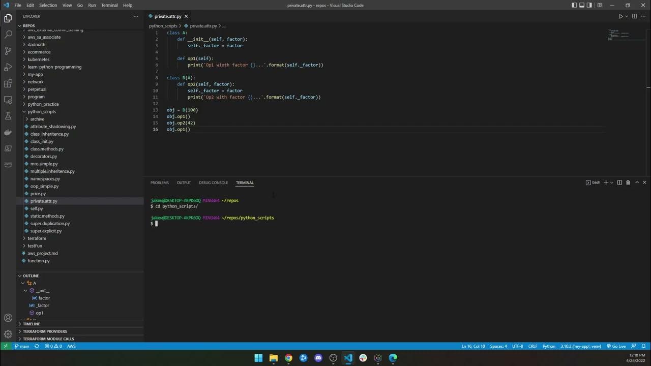 6.15 - Learn Python: Private Methods and Name Mangling - YouTube