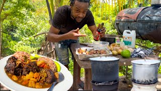 Jamaican Man Showing Off His Cooking Skill Outdoor Kitchen Survival Way Of Living Yard Man Style 