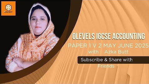 Olevel Igcse Accounting -Paper 1 Variant 2 -May June 2025