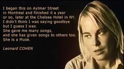 So long, Marianne Leonard Cohen