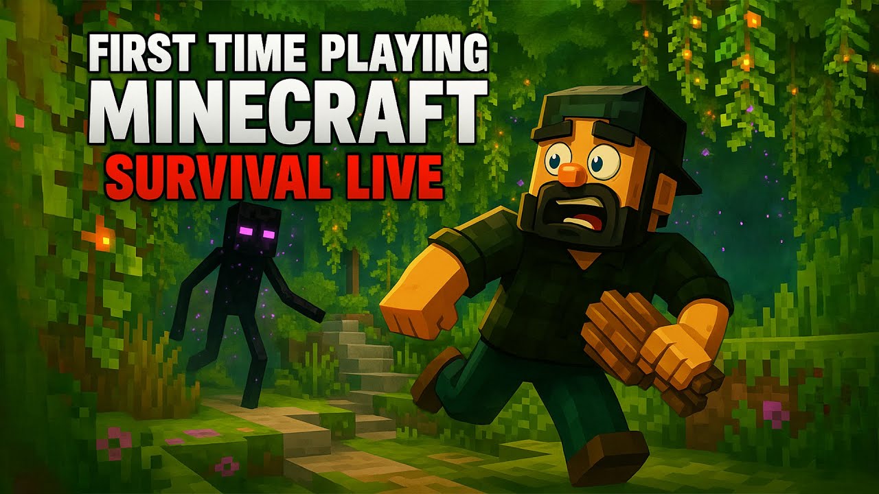 "FIRST TIME Playing Minecraft Survival 😱 | Can I Survive My First Night ...