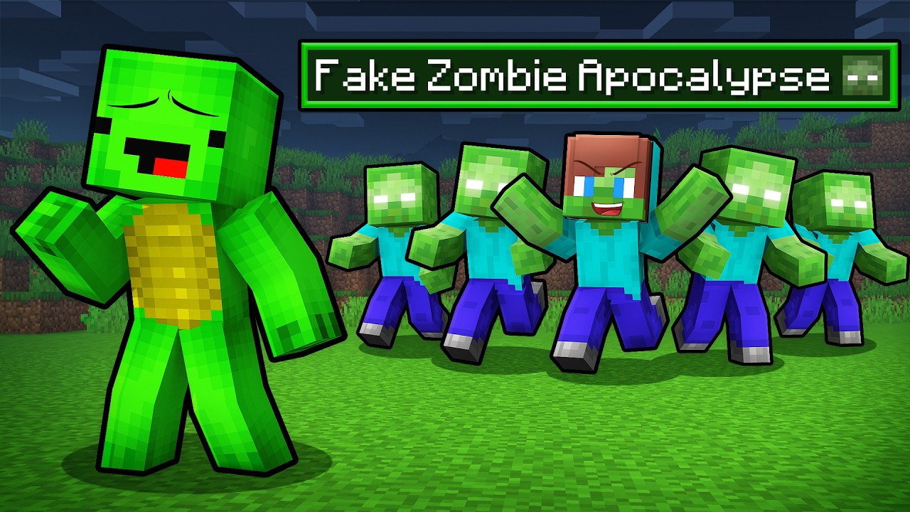 JJ Faked ZOMBIE APOCALYPSE To Troll Mikey in Minecraft (Maizen)