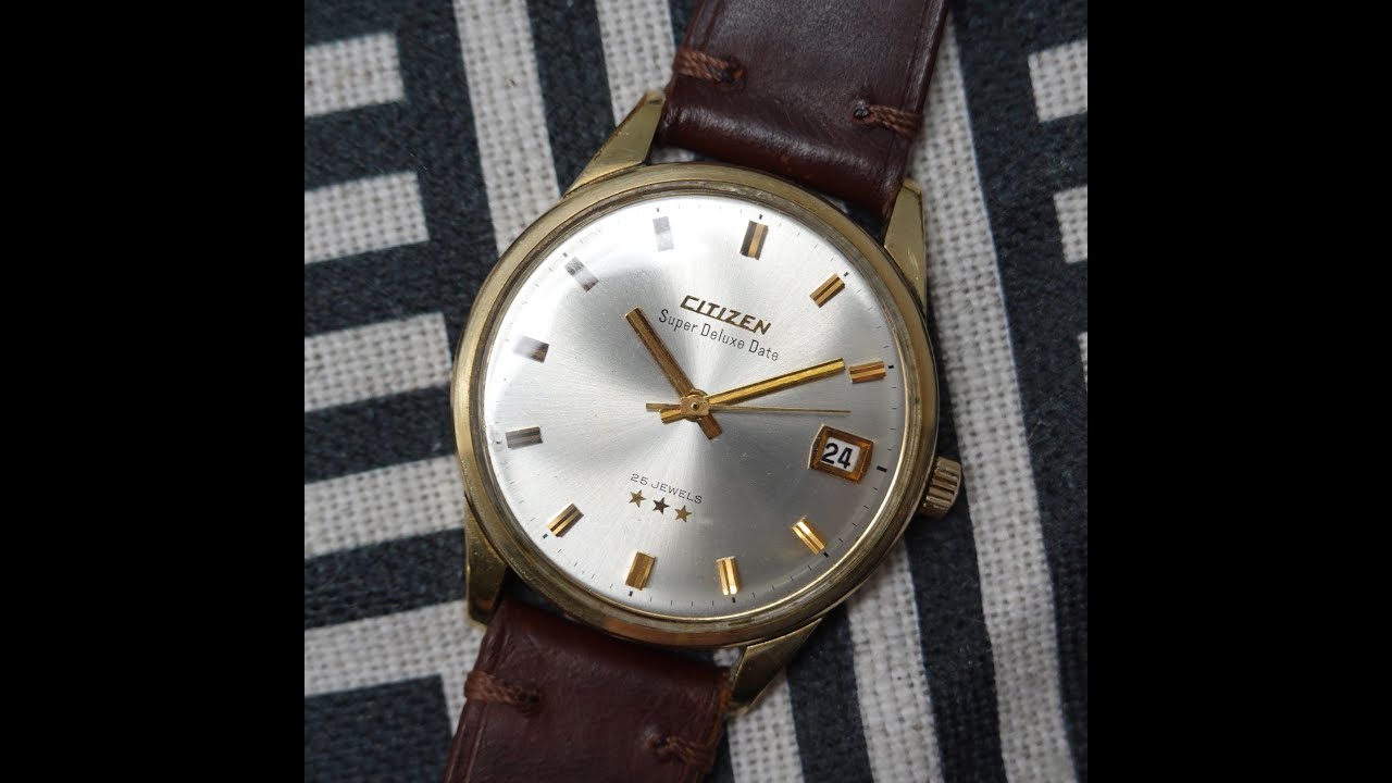 1965 Citizen Super Deluxe Date men's vintage gold filled watch