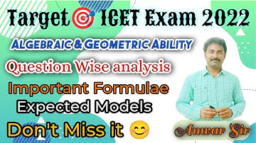 ap & ts icet exam 2022 | mathematical ability revision class | question wise analysis and formulas