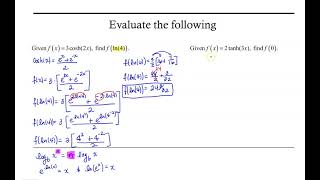 Evaluating Hyperbolic Functions
