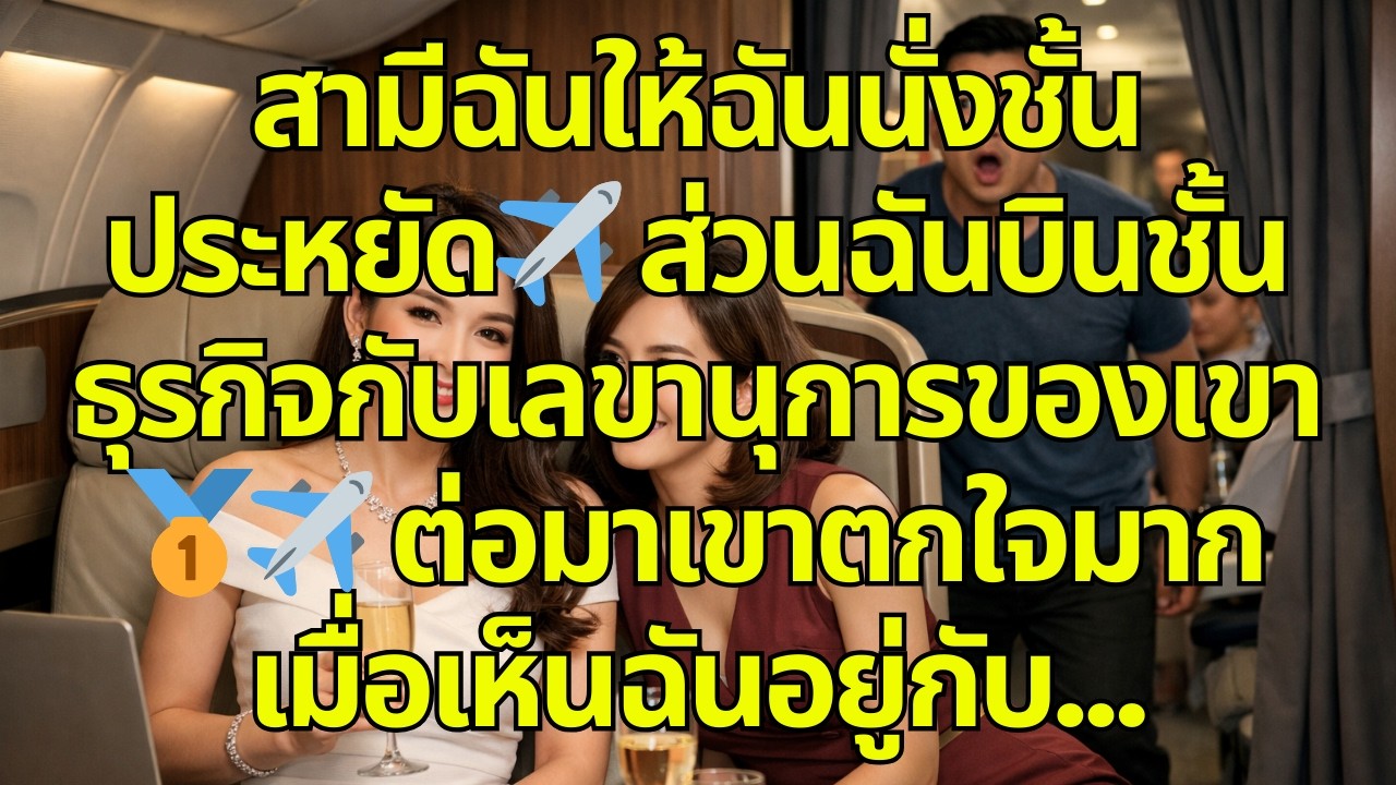 สามีฉันให้ฉันนั่งชั้นประหยัด✈️ ส่วนฉันบินชั้นธุรกิจกับเลขานุการของเขา🥇✈️ ต่อมาเขาตกใจมากเมื่อเห็นฉัน