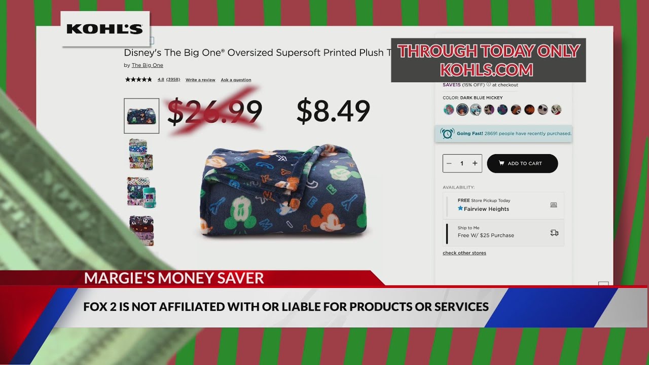 Money Saver Black Friday deal on throw blankets from Kohl's Online