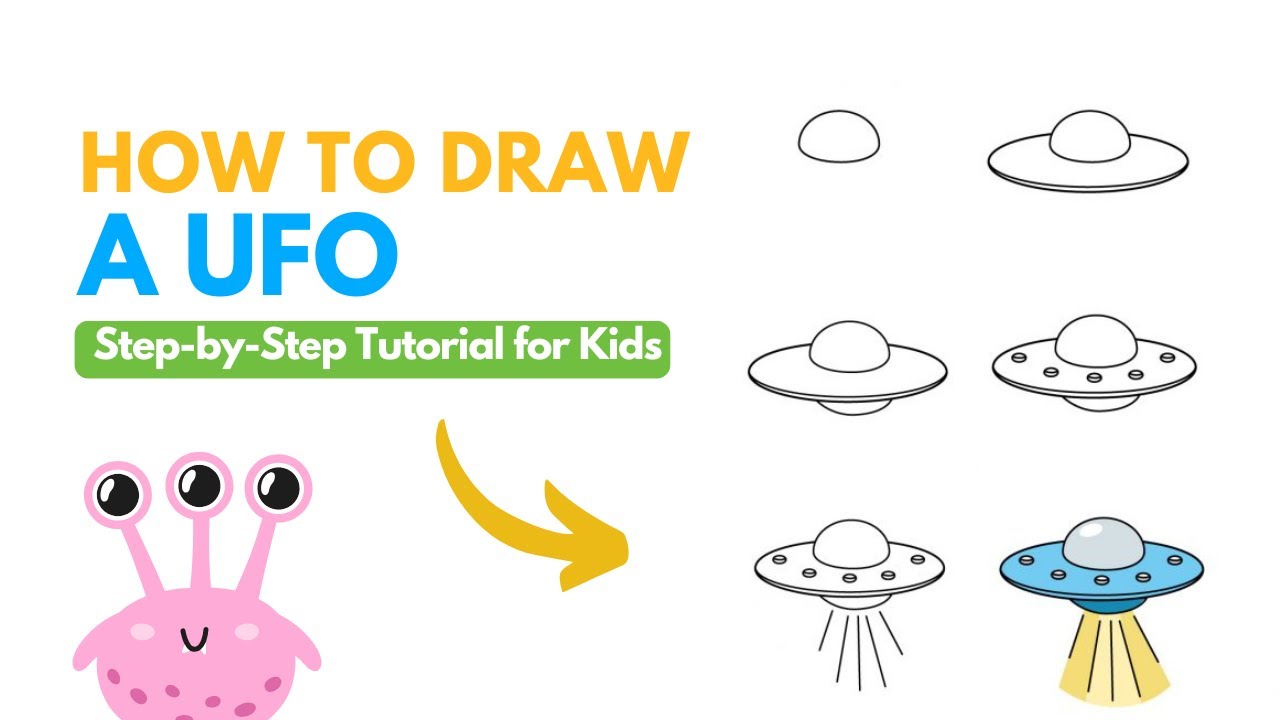👽 How to Draw a UFO – Step by Step! 🚀 - YouTube